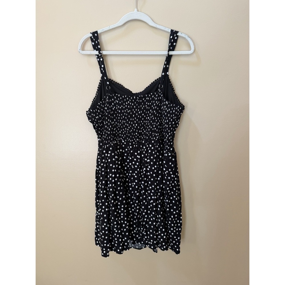 Wild Fable Women's Ruched Mini A-Line Dress Size XXL Black/White Polka Dots NWT - Picture 3 of 10